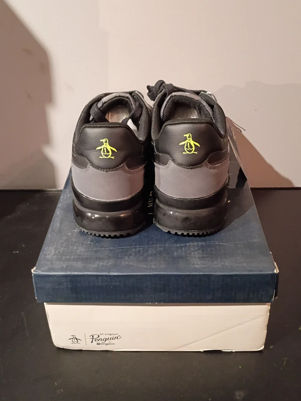 Original Penguin Men's Gray Athletic Sneakers with Neon Accent